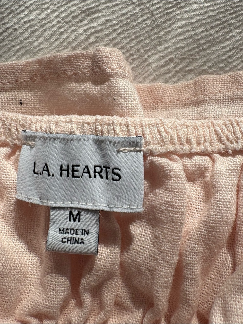 La Hearts Soft Blush Linen Pink Elastic Waist Cami - Picture 4 of 6